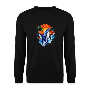 Blauwal - Unisex Pullover - Schwarz - Vorne - Alina (178cm) & Michal (187cm)