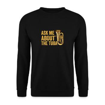 Joueur de tuba hommes femmes fanfare tubiste en laiton - Sweat-shirt Unisexe - noir - Devant - Alina (178cm) & Michal (187cm)