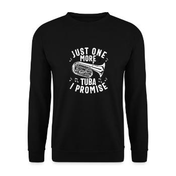Joueur de tuba hommes femmes fanfare tubiste en laiton - Sweat-shirt Unisexe - noir - Devant - Alina (178cm) & Michal (187cm)