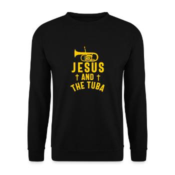 Tuba Player Men Women Marching Band Brass Tubist - Unisex Sweatshirt - black - Front - Alina (178cm) & Michal (187cm)
