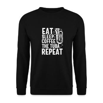 Tuba Player Men Women Marching Band Brass Tubist - Unisex Sweatshirt - black - Front - Alina (178cm) & Michal (187cm)