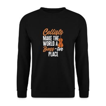 Violoncelliste Violoncelliste Musicien Violoncelle - Sweat-shirt Unisexe - noir - Devant - Alina (178cm) & Michal (187cm)