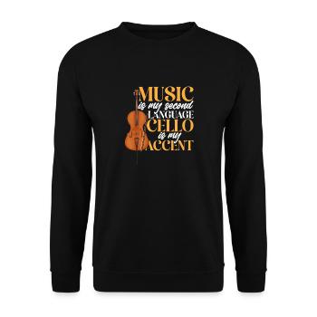 Violoncelliste Violoncelliste Musicien Violoncelle - Sweat-shirt Unisexe - noir - Devant - Alina (178cm) & Michal (187cm)