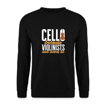 Violoncelliste Violoncelliste Musicien Violoncelle - Sweat-shirt Unisexe - noir - Devant - Alina (178cm) & Michal (187cm)