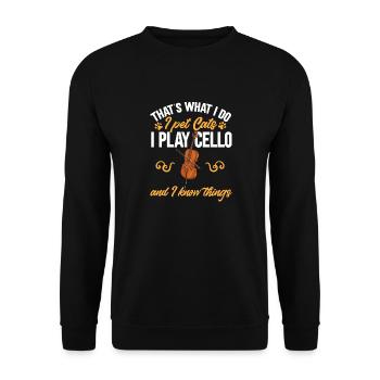 Cellospieler Cellist Musiker Cello - Unisex Pullover - Schwarz - Vorne - Alina (178cm) & Michal (187cm)