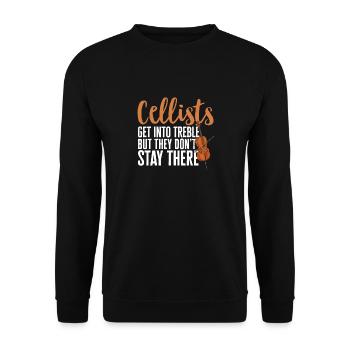 Violoncelliste Violoncelliste Musicien Violoncelle - Sweat-shirt Unisexe - noir - Devant - Alina (178cm) & Michal (187cm)