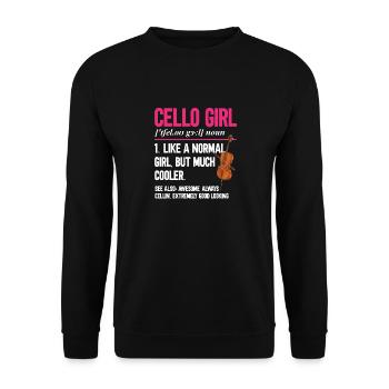 Violoncelliste Violoncelliste Musicien Violoncelle - Sweat-shirt Unisexe - noir - Devant - Alina (178cm) & Michal (187cm)