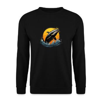 Blauwal - Unisex Pullover - Schwarz - Vorne - Alina (178cm) & Michal (187cm)