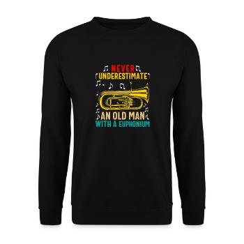 Lustiger Euphoniumspieler für Männer Frauen Euphonist - Unisex Pullover - Schwarz - Vorne - Alina (178cm) & Michal (187cm)