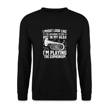 Lustiger Euphoniumspieler für Männer Frauen Euphonist - Unisex Pullover - Schwarz - Vorne - Alina (178cm) & Michal (187cm)