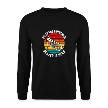 Lustiger Euphoniumspieler für Männer Frauen Euphonist - Unisex Pullover - Schwarz - Vorne - Alina (178cm) & Michal (187cm)