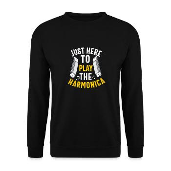 Mundharmonikaspieler für Männer Frauen Lustiger Harmoniker - Unisex Pullover - Schwarz - Vorne - Alina (178cm) & Michal (187cm)