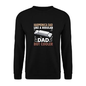 Mundharmonikaspieler für Männer Frauen Lustiger Harmoniker - Unisex Pullover - Schwarz - Vorne - Alina (178cm) & Michal (187cm)