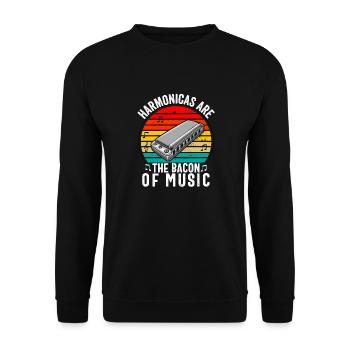 Harmonica Player For Men Women Funny Harmonicist - Unisex Sweatshirt - black - Front - Alina (178cm) & Michal (187cm)
