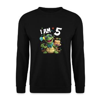 Je suis 5 Tortues Tortue 5e anniversaire - Sweat-shirt Unisexe - noir - Devant - Alina (178cm) & Michal (187cm)