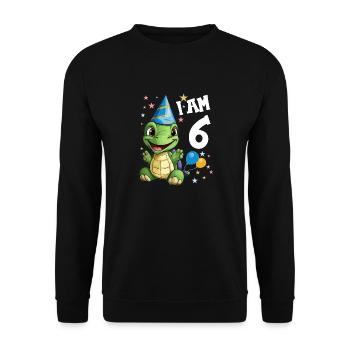 Je suis 6 tortues Tortue 6e anniversaire - Sweat-shirt Unisexe - noir - Devant - Alina (178cm) & Michal (187cm)