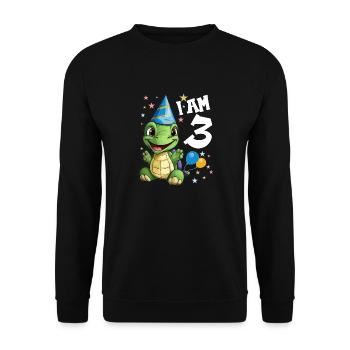 I'm 3 Turtles Turtle 3rd Birthday - Unisex Sweatshirt - black - Front - Alina (178cm) & Michal (187cm)