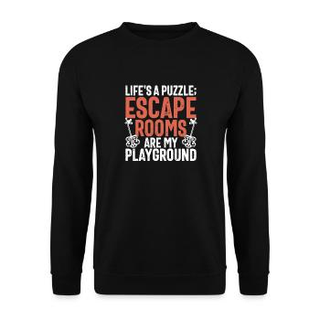 Escape Room - Unisex Sweatshirt - black - Front - Alina (178cm) & Michal (187cm)