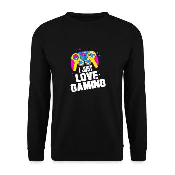 Passion for Gaming – Bunter Controller Desig - Unisex Sweatshirt - black - Front - Alina (178cm) & Michal (187cm)