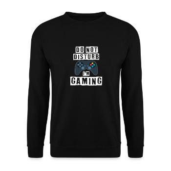 Nicht stören Ich spiele Videospiele Lustiger Gamer - Unisex Pullover - Schwarz - Vorne - Alina (178cm) & Michal (187cm)