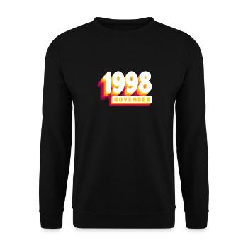 November 1998 25 Years Man Wife Birthday - Unisex Sweatshirt - black - Front - Alina (178cm) & Michal (187cm)