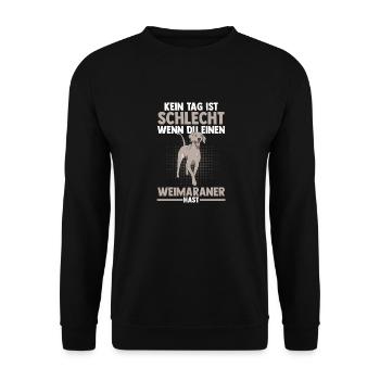 Hund Weimaraner - Unisex Pullover - Schwarz - Vorne - Alina (178cm) & Michal (187cm)