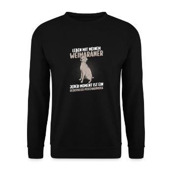 Hund Weimaraner - Unisex Pullover - Schwarz - Vorne - Alina (178cm) & Michal (187cm)