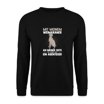 Hund Weimaraner - Unisex Pullover - Schwarz - Vorne - Alina (178cm) & Michal (187cm)