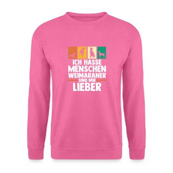 Hund Weimaraner - Unisex Pullover - Pink - Vorne