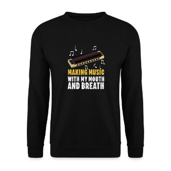 Harmonica Player For Men Women Funny Harmonicist - Unisex Sweatshirt - black - Front - Alina (178cm) & Michal (187cm)