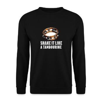 Tamburin für Männer Frauen Lustiger Tamburinspieler - Unisex Pullover - Schwarz - Vorne - Alina (178cm) & Michal (187cm)