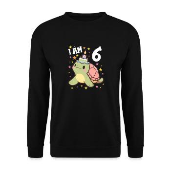 Je suis 6 tortues Tortue 6e anniversaire - Sweat-shirt Unisexe - noir - Devant - Alina (178cm) & Michal (187cm)