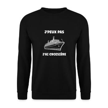 J'peux pas j'ai Croisière - Sweat-shirt Unisexe - noir - Devant - Alina (178cm) & Michal (187cm)