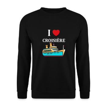 I love Croisière - Sweat-shirt Unisexe - noir - Devant - Alina (178cm) & Michal (187cm)