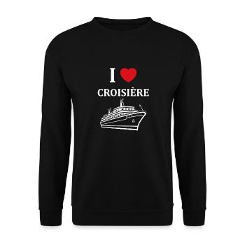 I love Croisière - Sweat-shirt Unisexe - noir - Devant - Alina (178cm) & Michal (187cm)
