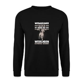 Hund Weimaraner - Unisex Pullover - Schwarz - Vorne - Alina (178cm) & Michal (187cm)