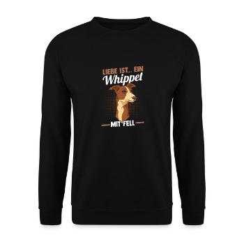 Hund Whippet - Unisex Pullover - Schwarz - Vorne - Alina (178cm) & Michal (187cm)