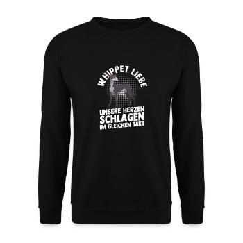 Hund Whippet - Unisex Pullover - Schwarz - Vorne - Alina (178cm) & Michal (187cm)