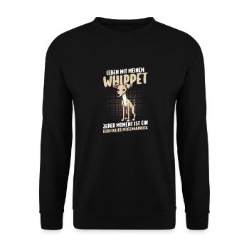 Hund Whippet - Unisex Pullover - Schwarz - Vorne - Alina (178cm) & Michal (187cm)