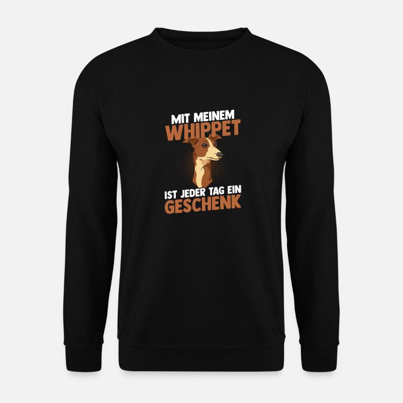 Hund Whippet - Unisex Pullover - Schwarz
