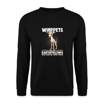 Hund Whippet - Unisex Pullover - Schwarz - Vorne - Alina (178cm) & Michal (187cm)