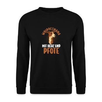 Hund Whippet - Unisex Pullover - Schwarz - Vorne - Alina (178cm) & Michal (187cm)