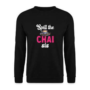 Chai Tee Masala Chai - Unisex Pullover - Schwarz - Vorne - Alina (178cm) & Michal (187cm)
