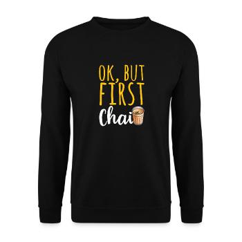 Chai Tee Masala Chai - Unisex Pullover - Schwarz - Vorne - Alina (178cm) & Michal (187cm)