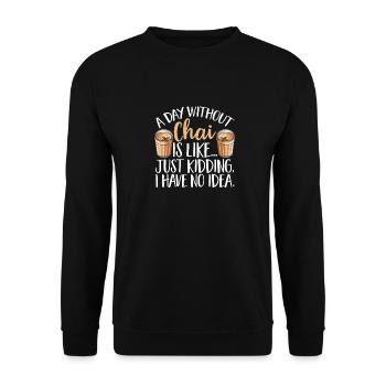Chai Tee Masala Chai - Unisex Pullover - Schwarz - Vorne - Alina (178cm) & Michal (187cm)