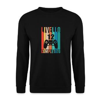 Level 12 Completed 12 Player Years Level 12 - Unisex Sweatshirt - black - Front - Alina (178cm) & Michal (187cm)