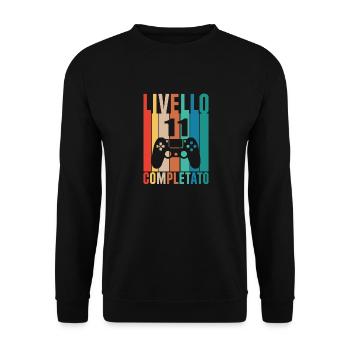 Level 11 - Unisex Sweatshirt - black - Front - Alina (178cm) & Michal (187cm)