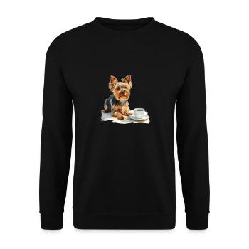 Yorkshire Terrier Yorkie Coffee Dog Breed Pet Cute - Unisex Sweatshirt - black - Front - Alina (178cm) & Michal (187cm)