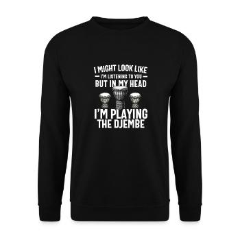 Djembé Pour L’Afrique Joueur De Tambour Jembe Musique Hommes Papa - Sweat-shirt Unisexe - noir - Devant - Alina (178cm) & Michal (187cm)