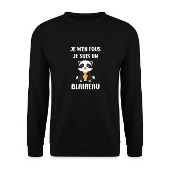 Humour blaireau - Sweat-shirt Unisexe - noir - Devant - Alina (178cm) & Michal (187cm)
